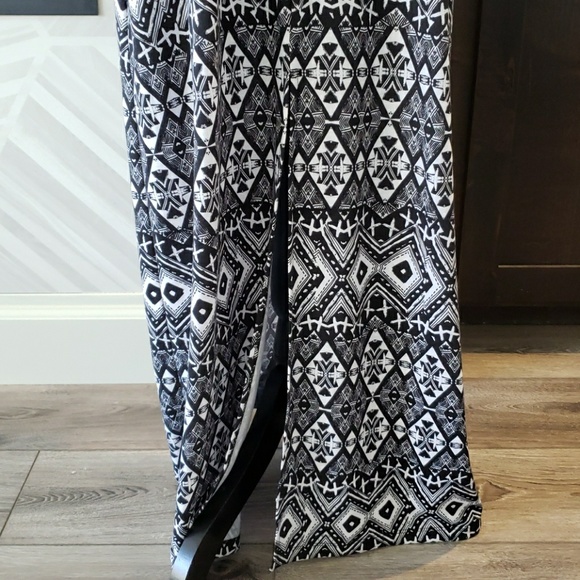 Eyeshadow maxi dress black white pink sleeveless tank style geometric Size Large - Picture 4 of 6